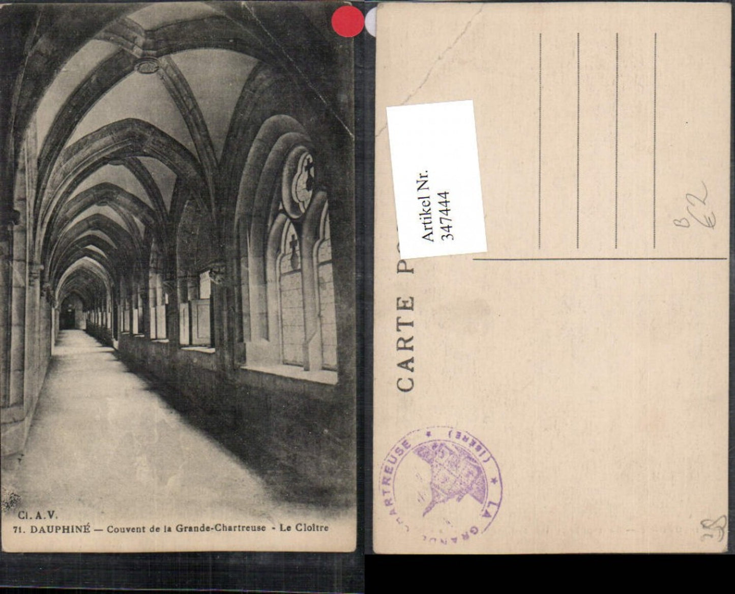 347444,Rhone-Alpes Isere Dauphine Couvent de la Grande-Chartreuse Cloitre Kloster Gang