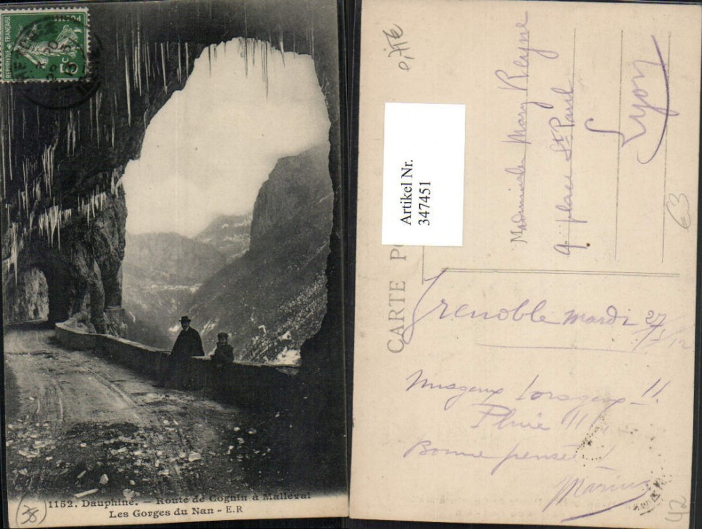 347451,Rhone-Alpes Isere Dauphine Route de Cognin a Malleval Les Gorges du Nan Tunnel