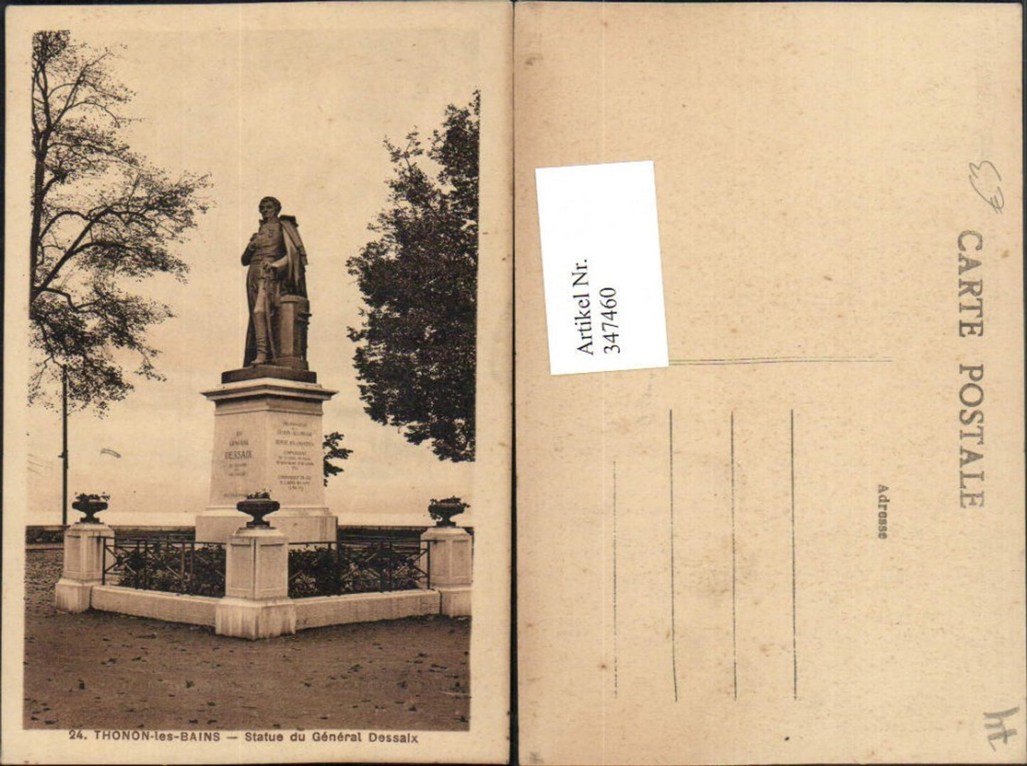 347460,Rhone-Alpes Haute-Savoie Thonon-les-Bains Statue du General Dessaix Denkmal