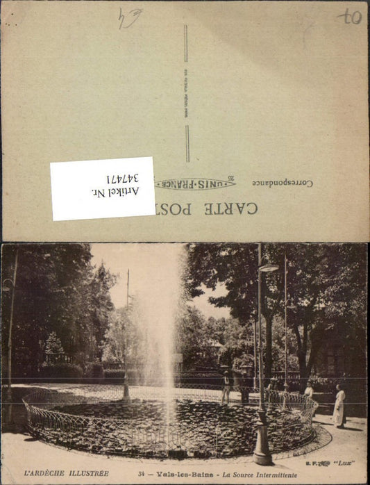 347471,Rhone-Alpes Ardeche Vals-les-Bains La Source Intermittente Fontäne