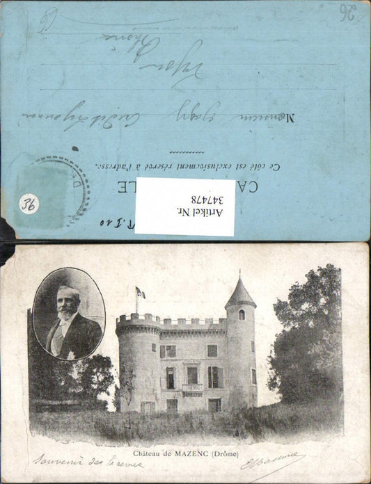 347478,Rhone-Alpes Drome Chateau de Mazenc Schloss Mann Portrait