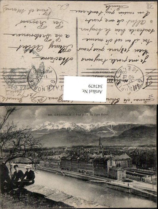 347479,Rhone-Alpes Isere Grenoble Vue prise du Fort Rabot Teilansicht Bergkulisse