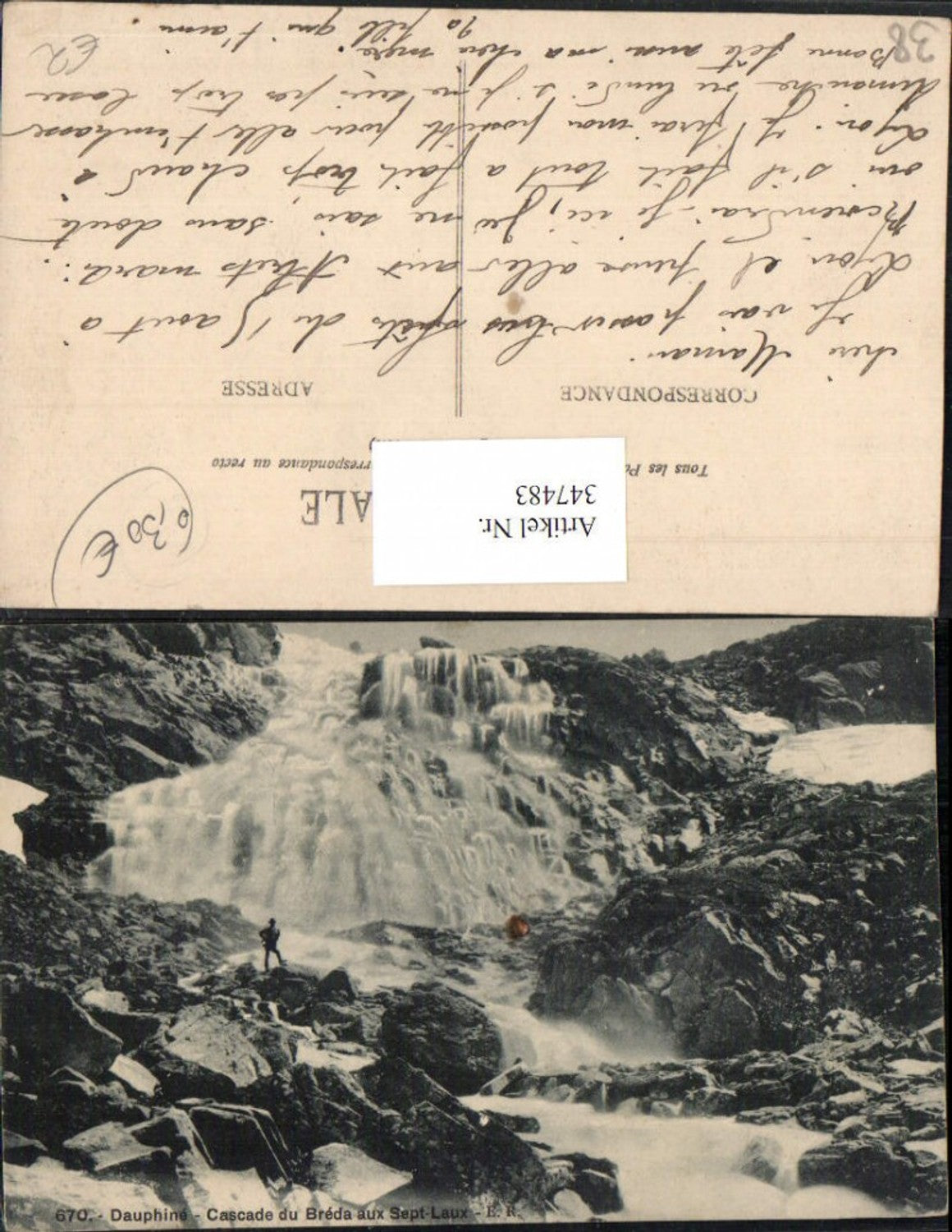 347483,Rhone-Alpes Isere Dauphine Cascade du Breda aux Sept-Laux Wasserfall