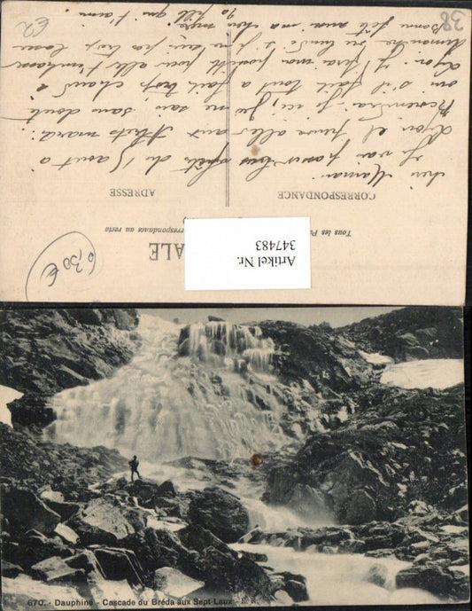 347483,Rhone-Alpes Isere Dauphine Cascade du Breda aux Sept-Laux Wasserfall