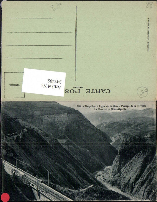 347495,Rhone-Alpes Isere Dauphine Ligne Mure Passage Rivoire Drac et Mont-Aiguille Bergkulisse