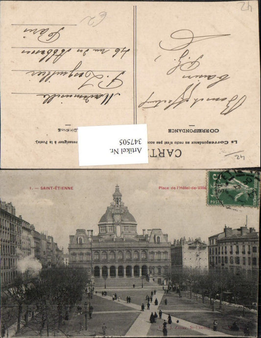 347505,Rhone-Alpes Loire Saint-Etienne Place de l'Hotel de Ville Rathaus