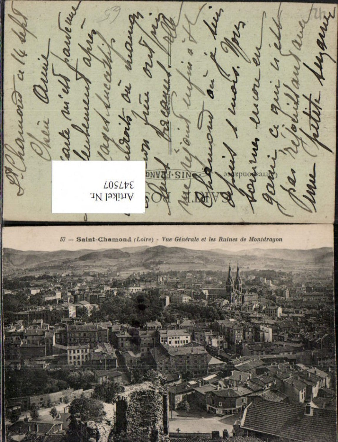 347507,Rhone-Alpes Loire Saint-Chamond Vue Generale et les Ruines de Montdragon Totale