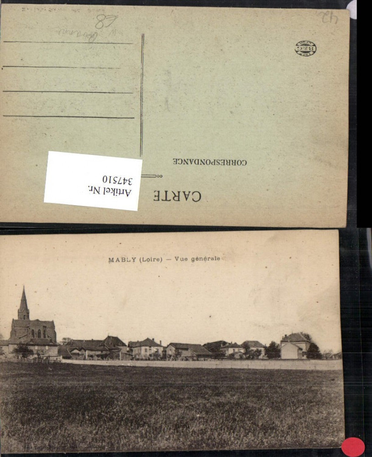 347510,Rhone-Alpes Loire Mably b. Roanne Vue generale Totale Kirche