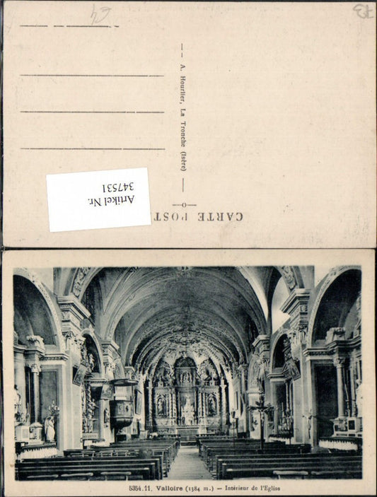 347531,Rhone-Alpes Savoie Valloire Interieur de l'Eglise Kirche Innenansicht
