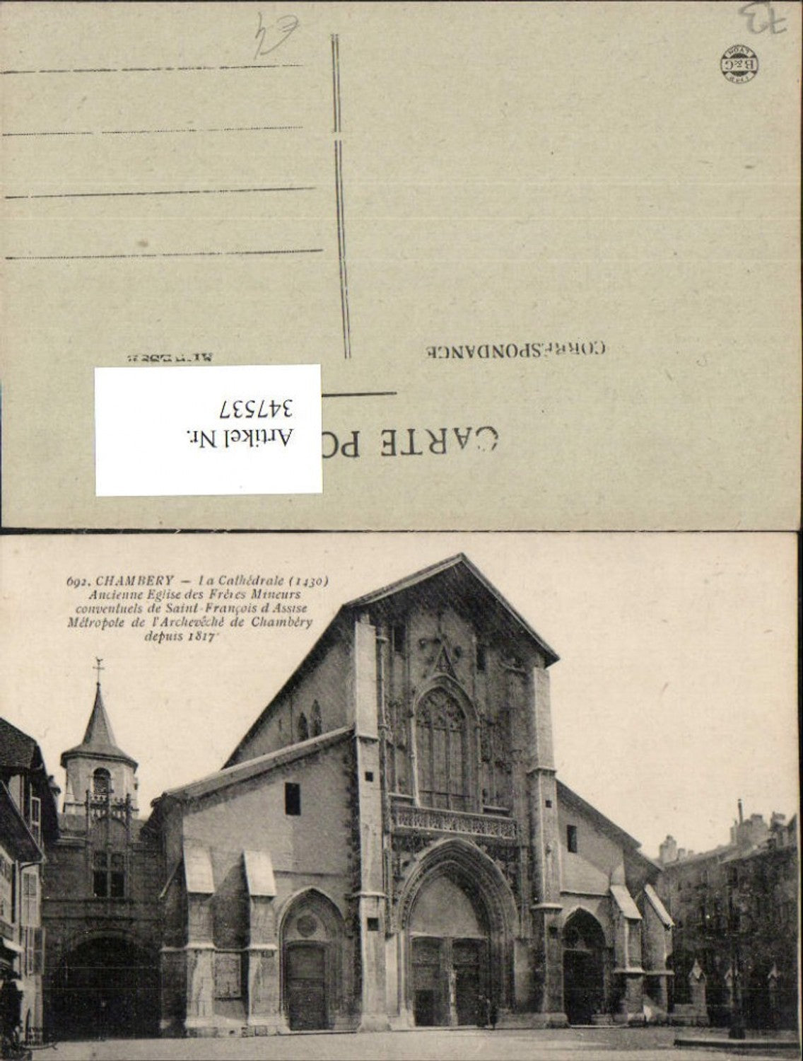 347537,Rhone-Alpes Savoie Chambery La Cathedrale Kirche