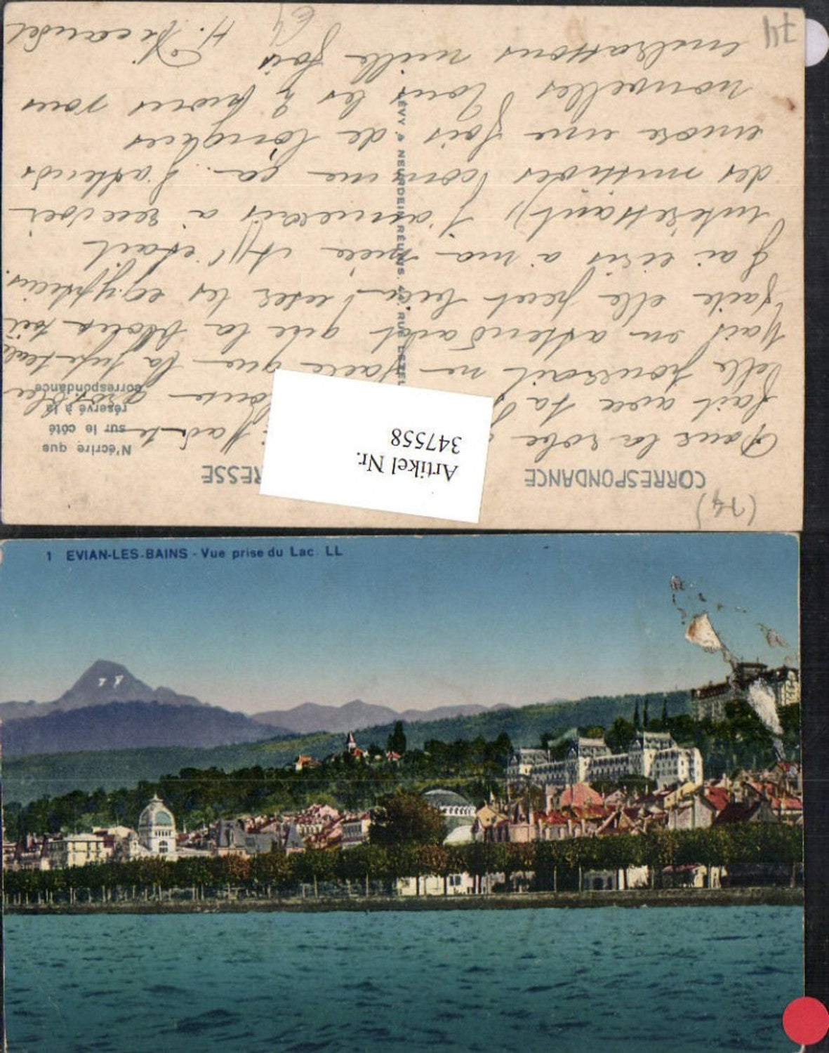 347558,Rhone-Alpes Haute-Savoie Evian-les-Bains vue prise du Lac Teilansicht