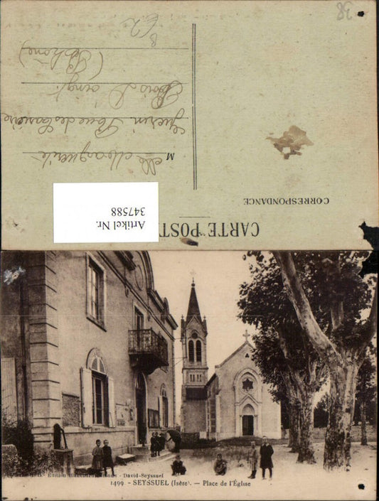 347588,Rhone-Alpes Isere Seyssuel Place de l'Eglise Kirchenplatz Kirche