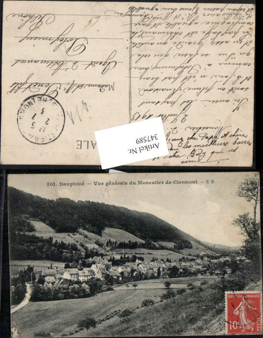 347589,Rhone-Alpes Isere Dauphine Vue generale deu Monestier de Clermont Totale
