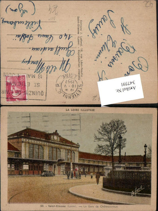 347591,Rhone-Alpes Loire Saint-Etienne La Gare de Chateaucreux Bahnhof