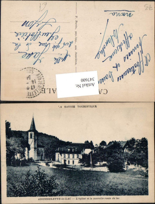 347600,Rhone-Alpes Savoie Aiguebelette-le-Lac L'eglise et la nouvelle route du lac Kirche