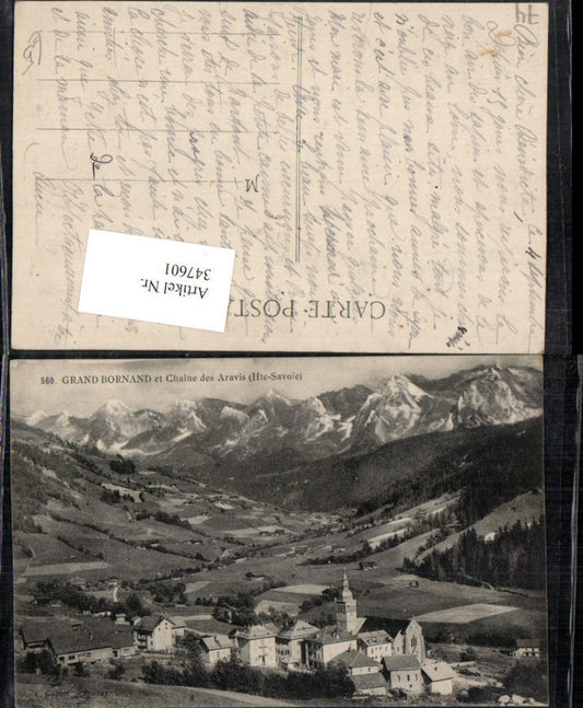 347601,Rhone-Alpes Haute-Savoie Grand Bornand et Chaine des Aravis Totale Bergkulisse