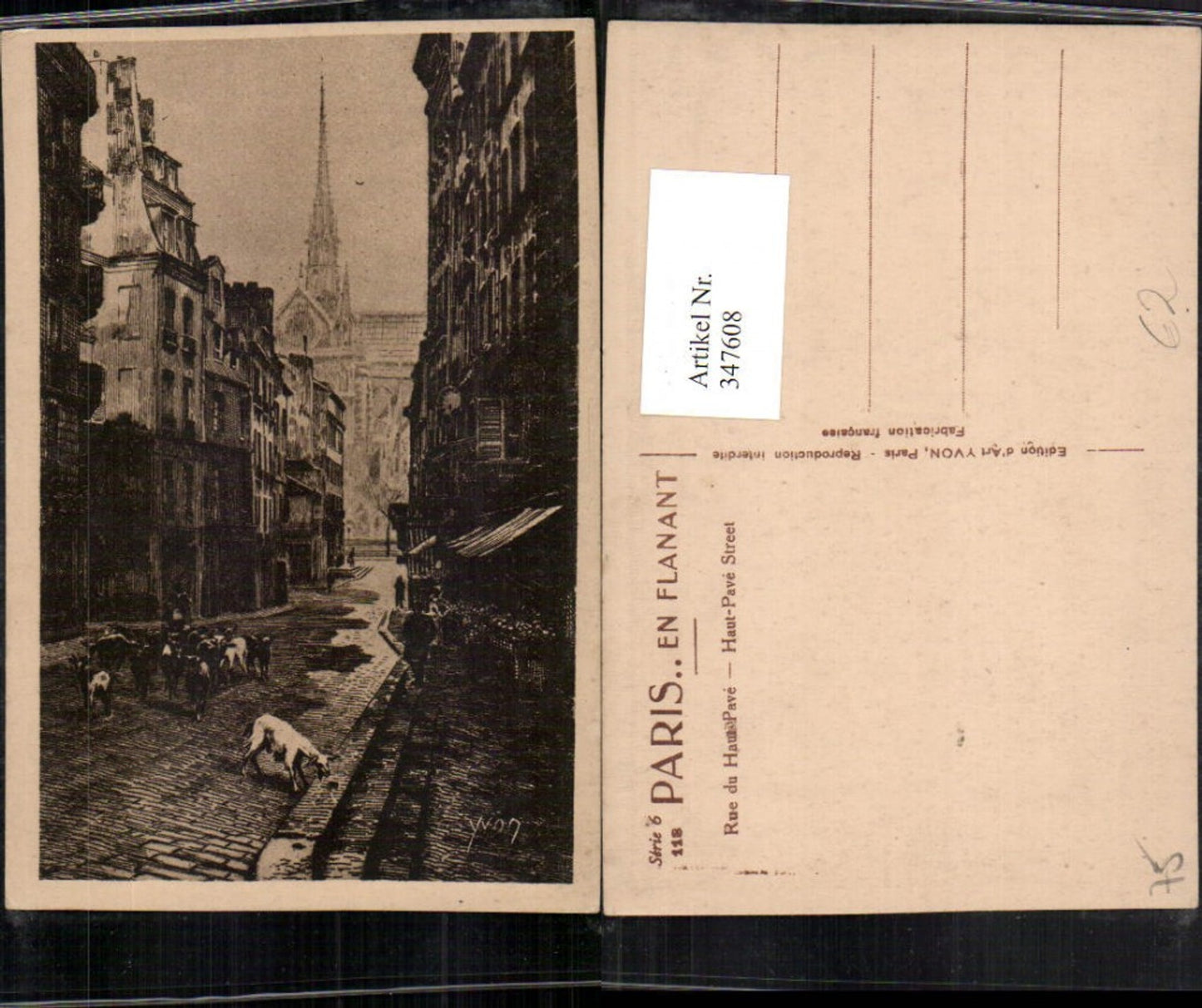 347608,Ile-de-France Paris Rue du Haut-Pave Straßenansicht Ziegen Kirche