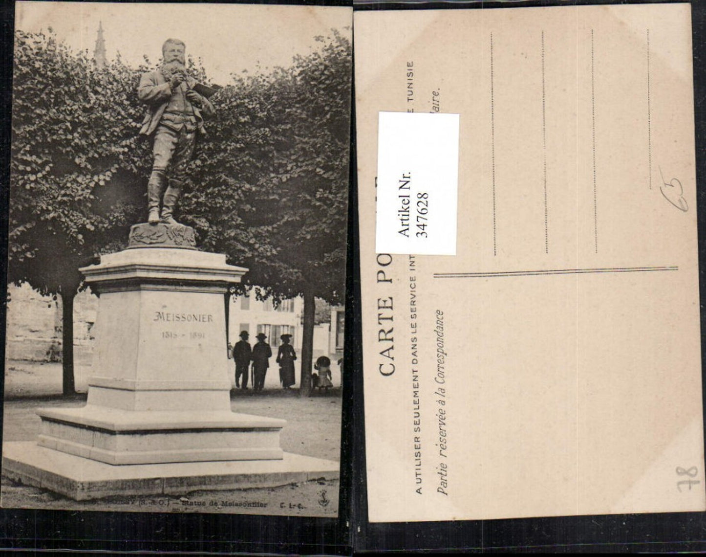 347628,Ile-de-France Yvelines Poissy Statue de Meissonier Denkmal