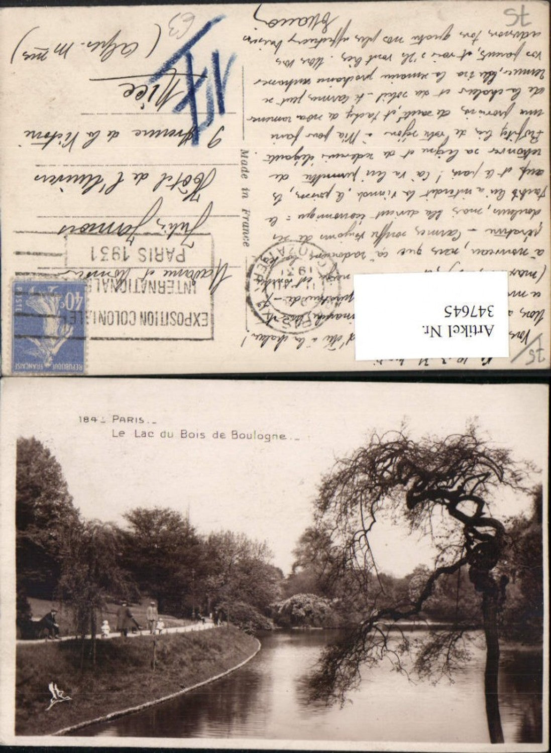 347645,Ile-de-France Paris Le Lac du Bois de Boulogne See
