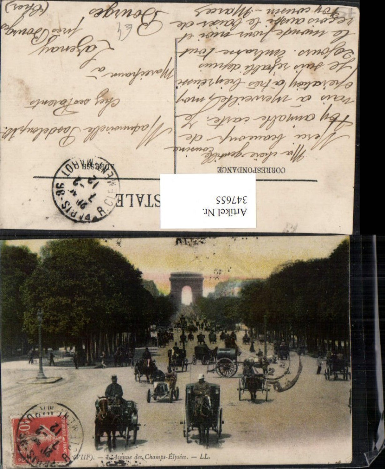 347655,Ile-de-France Paris Avenue des Champs-Elysees Straßenansicht Kutschen