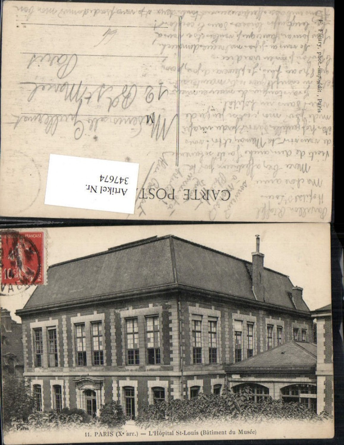 347674,Ile-de-France Paris L'Hopital St-Louis Gebäude