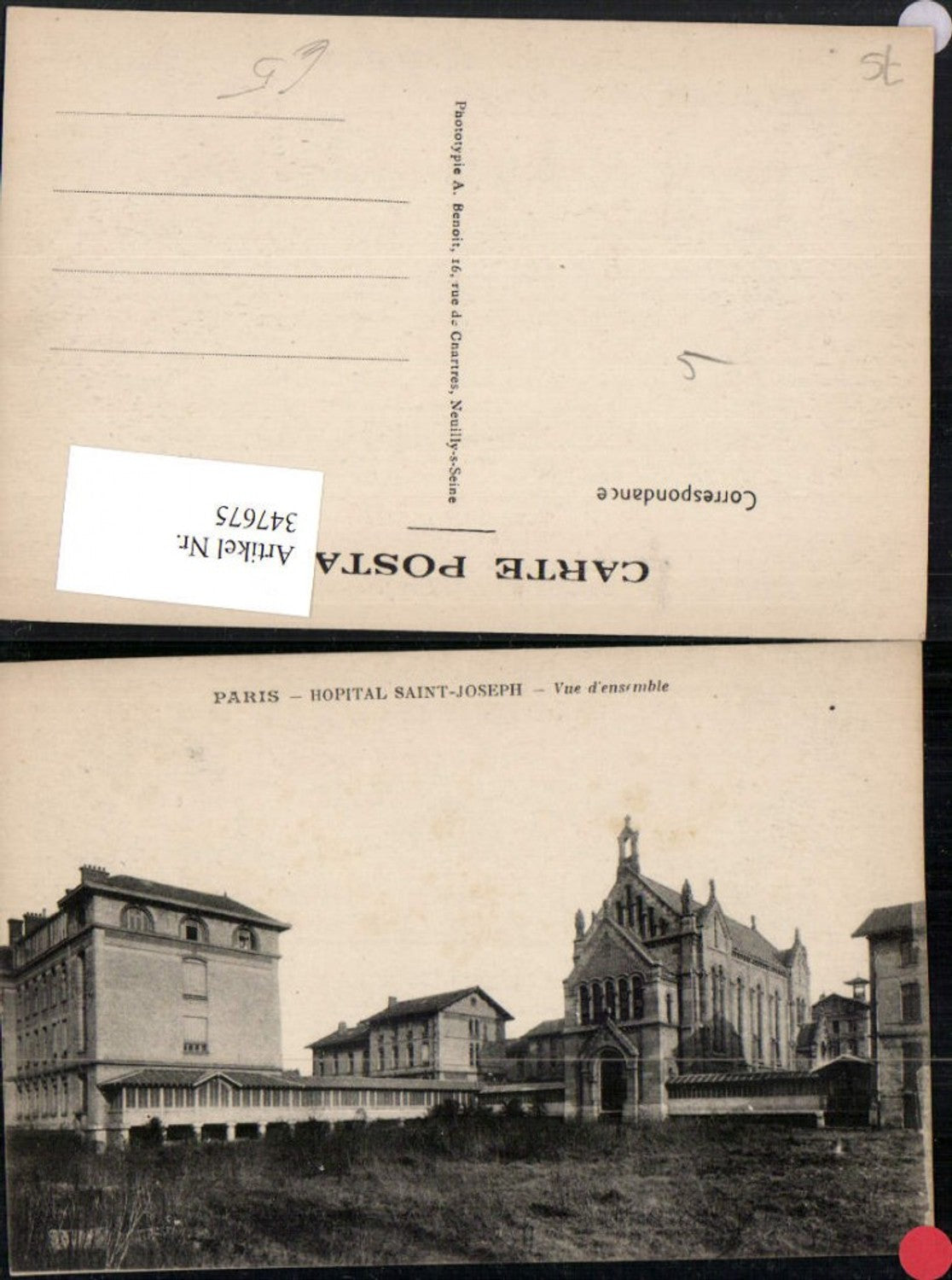 347675,Ile-de-France Paris Hopital Saint-Joseph Krankenhaus Kirche