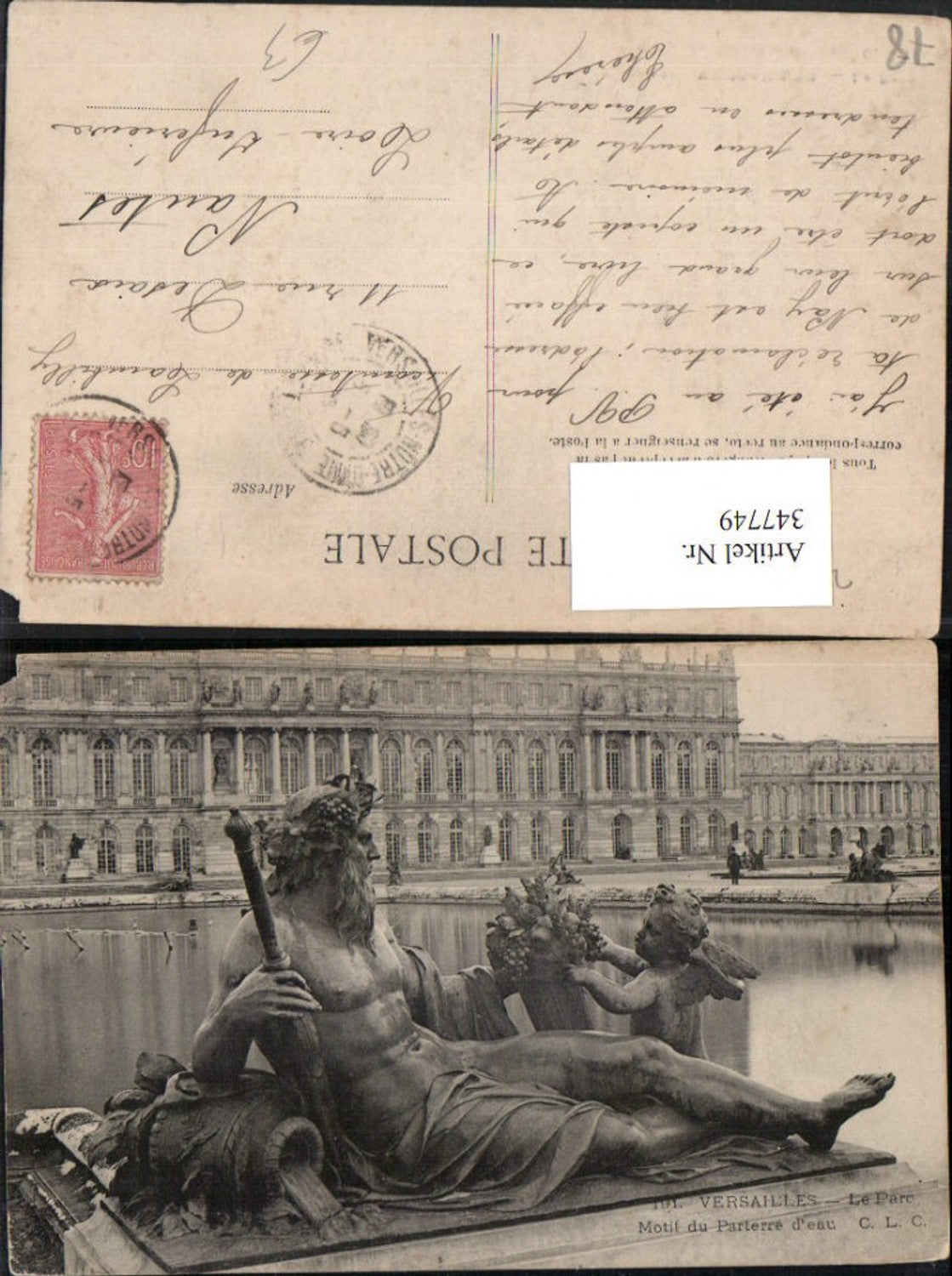 347749,Ile-de-France Yvelines Versailles Le Parc Motif du Parterre d'eau Statue Neptune