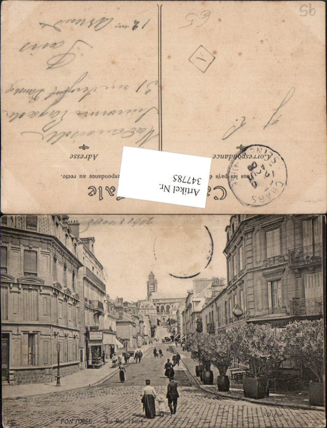 347785,Ile-de-France Val-Oise Pontoise La Rue Thiers Straßenansicht