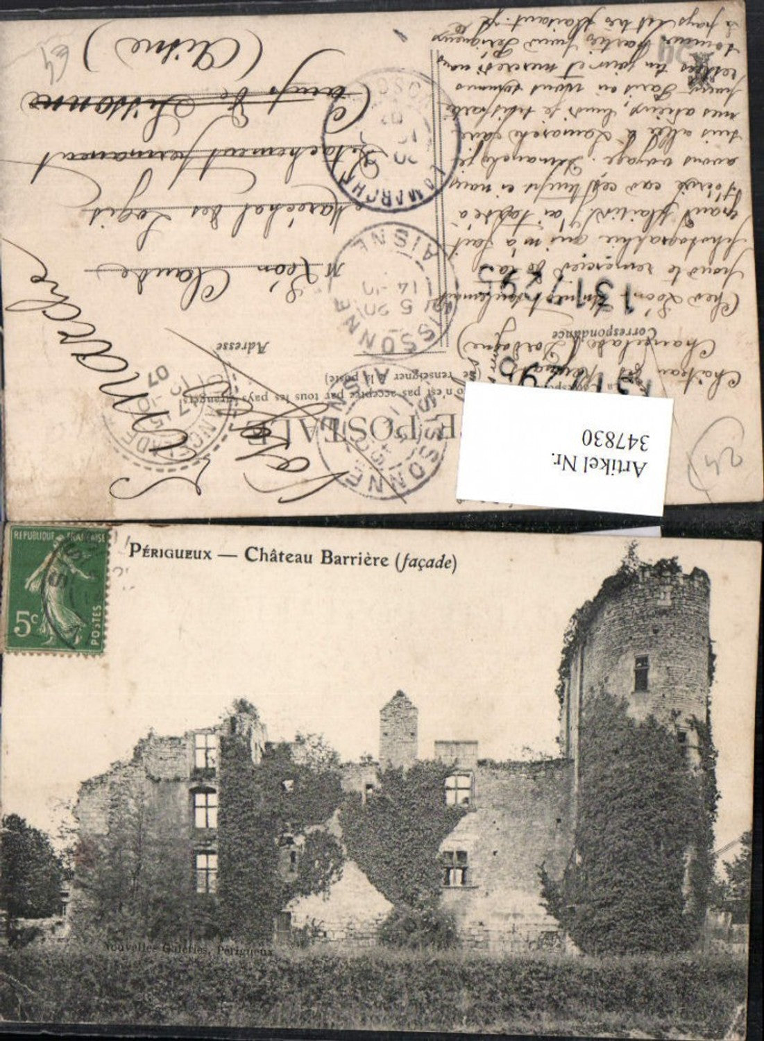 347830,Aquitanien Dordogne Perigueux Chateau Barriere Schlossruine