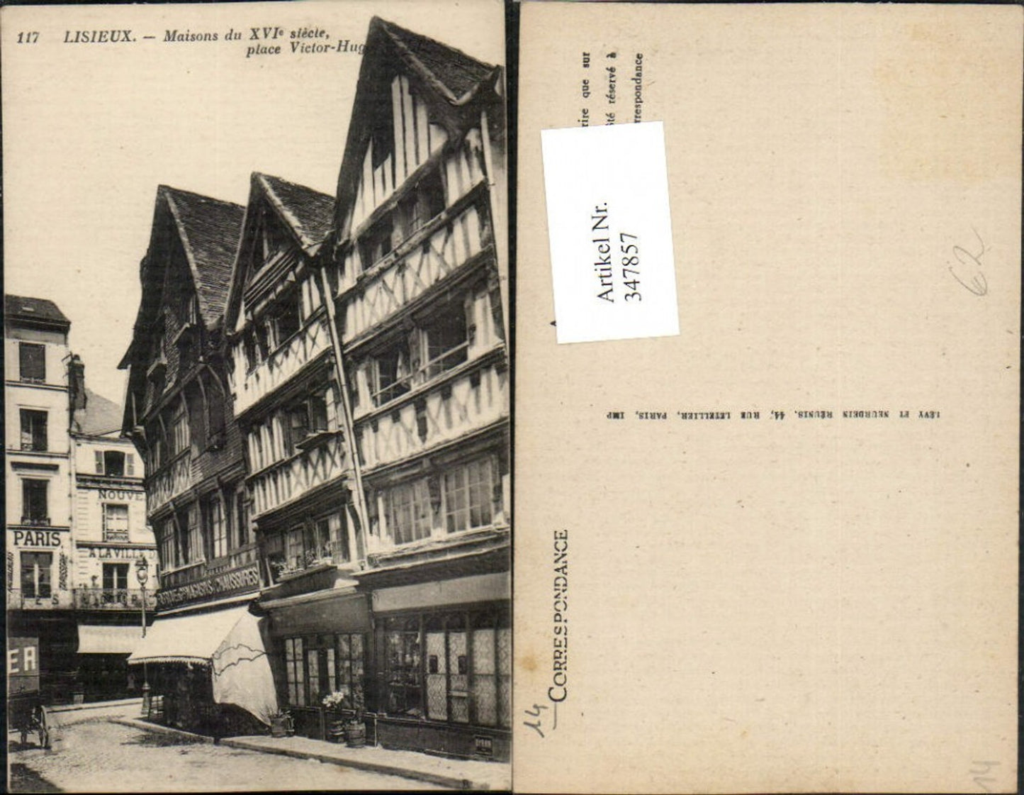 347857,Basse-Normandie Calvados Lisieux Maisons du place Victor-Hugo Häuser