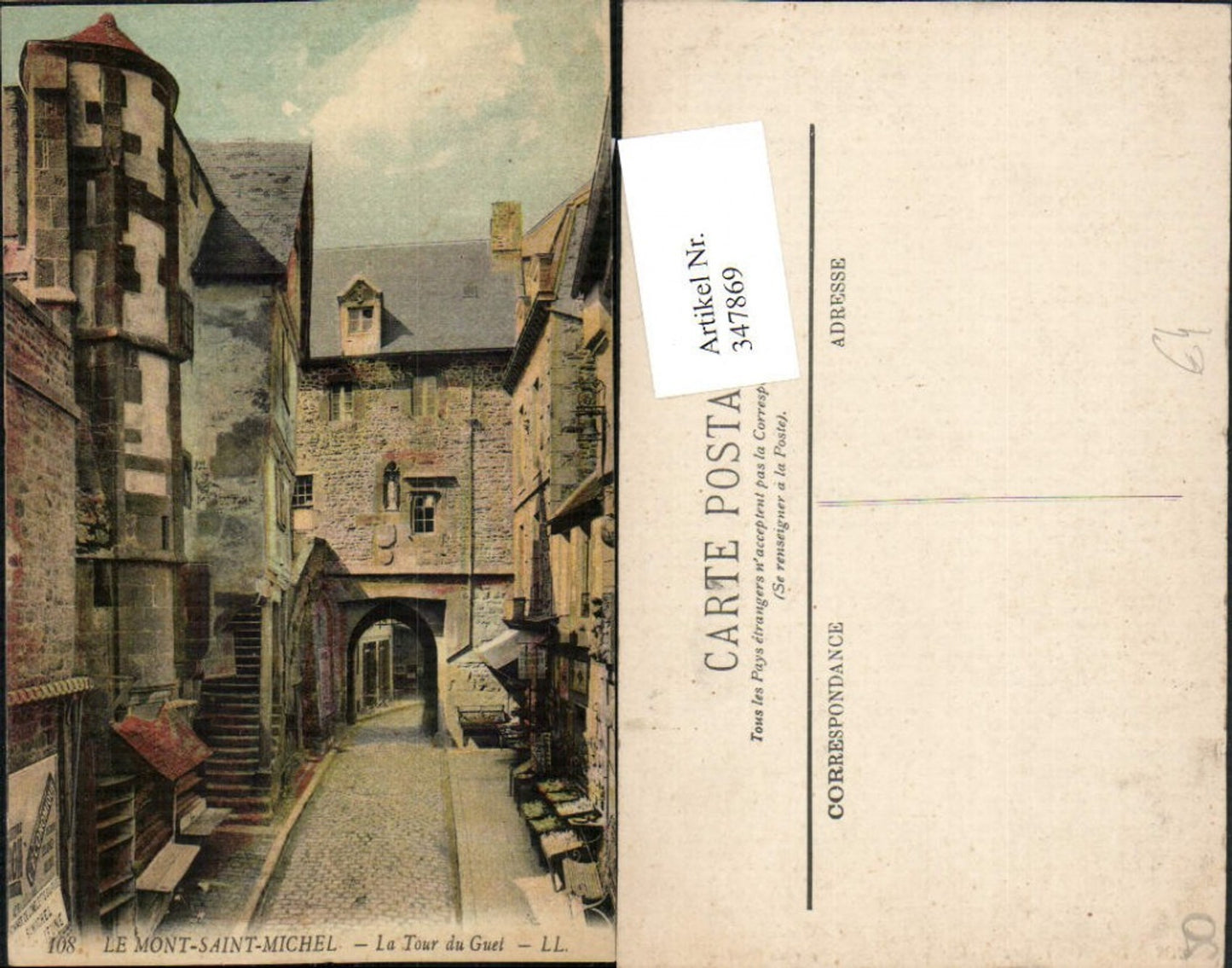 347869,Basse-Normandie Manche Mont-Saint-Michel La Tour du Guet Tor Gasse