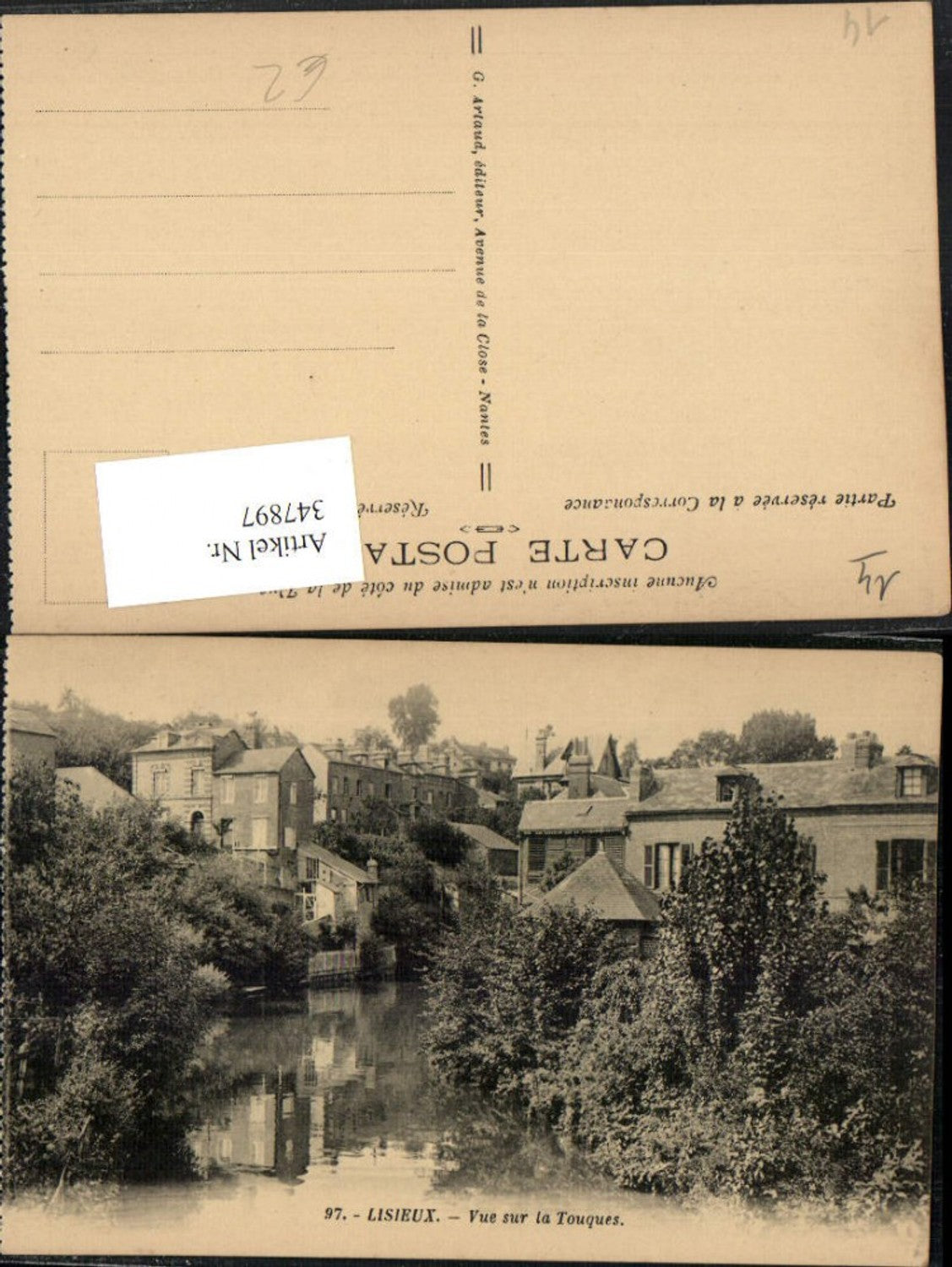 347897,Basse-Normandie Calvados Lisieux Vue sur la Touques Fluss
