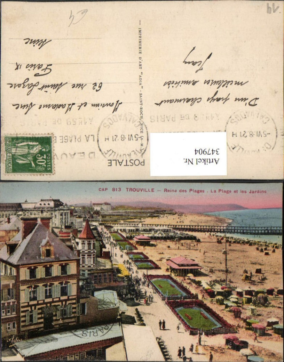 347904,Basse-Normandie Calvados Trouville Reine des Plages et les Jardins Strand