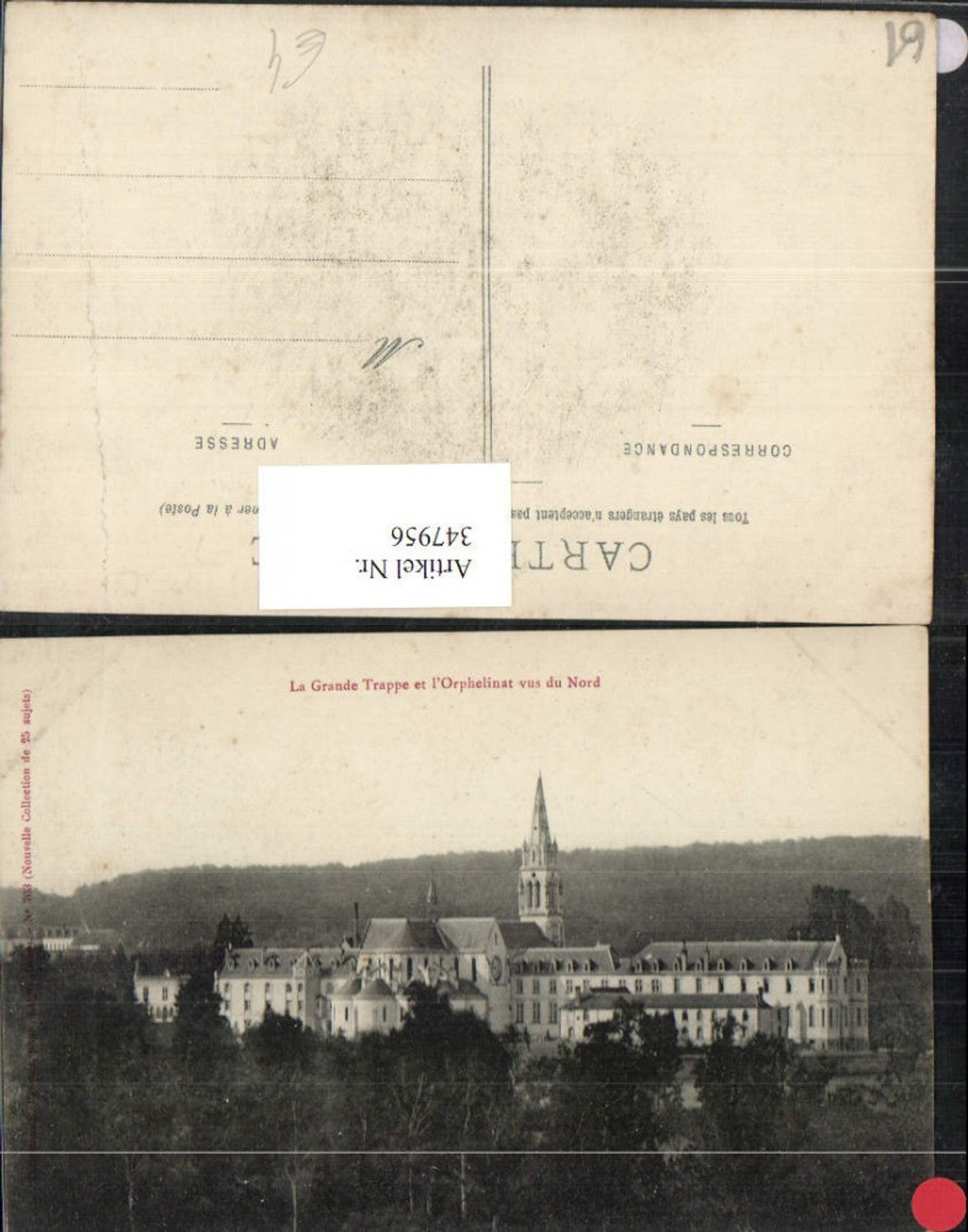 347956,Basse-Normandie Orne Grande Trappe et l'Orphelinat vus du Nord Waisenhaus