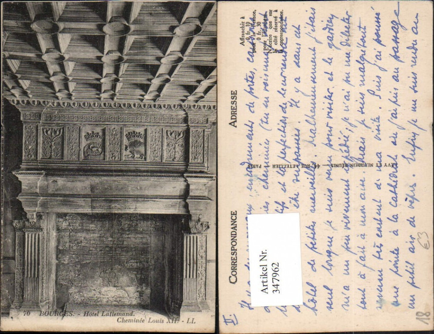 347962,Centre Cher Bourges Hotel Latlemand Cheminee Louis Kamin
