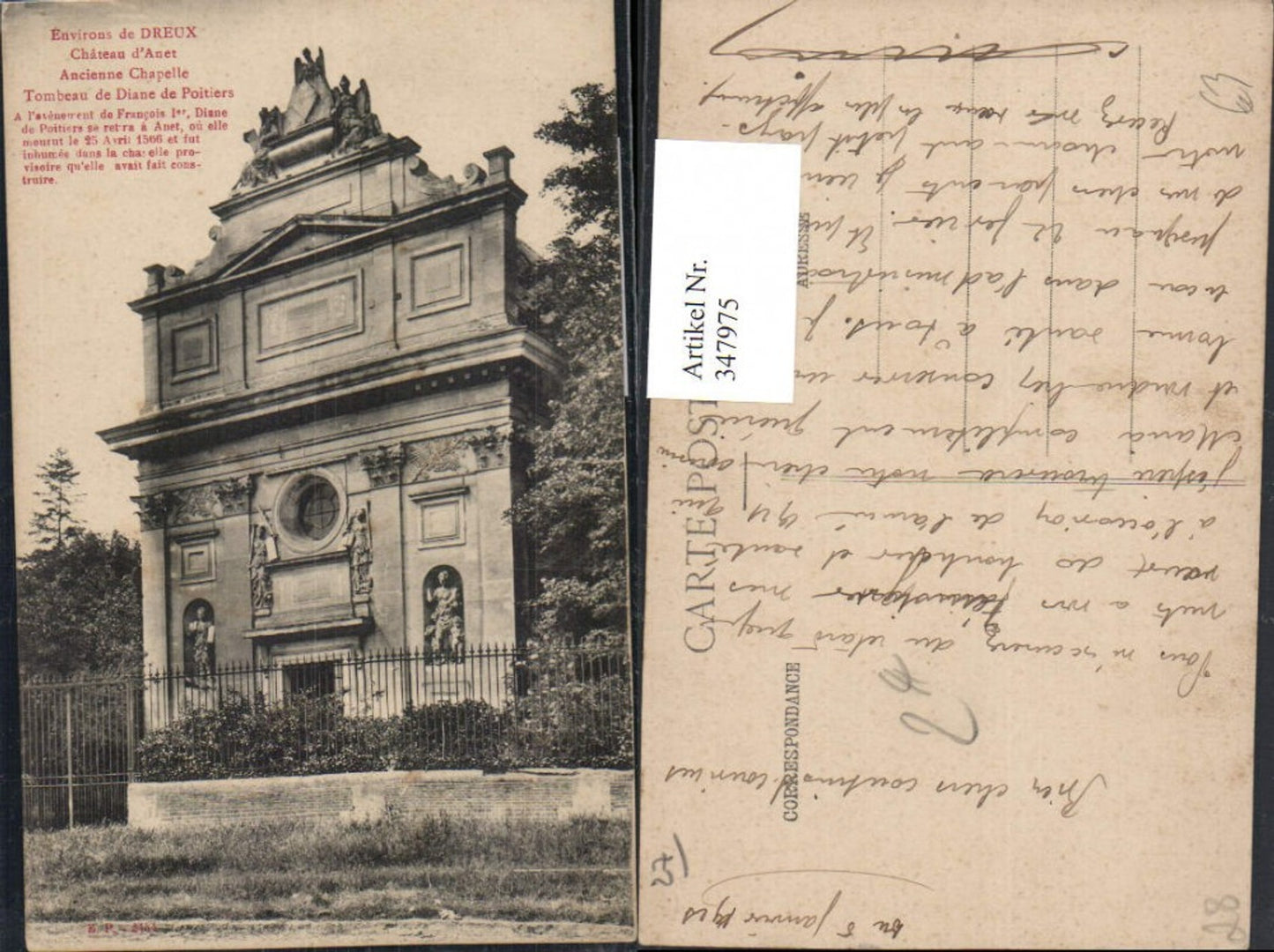 347975,Centre Eure-et-Loir Dreux Chateau d'Anet Ancienne Chapelle Kapelle