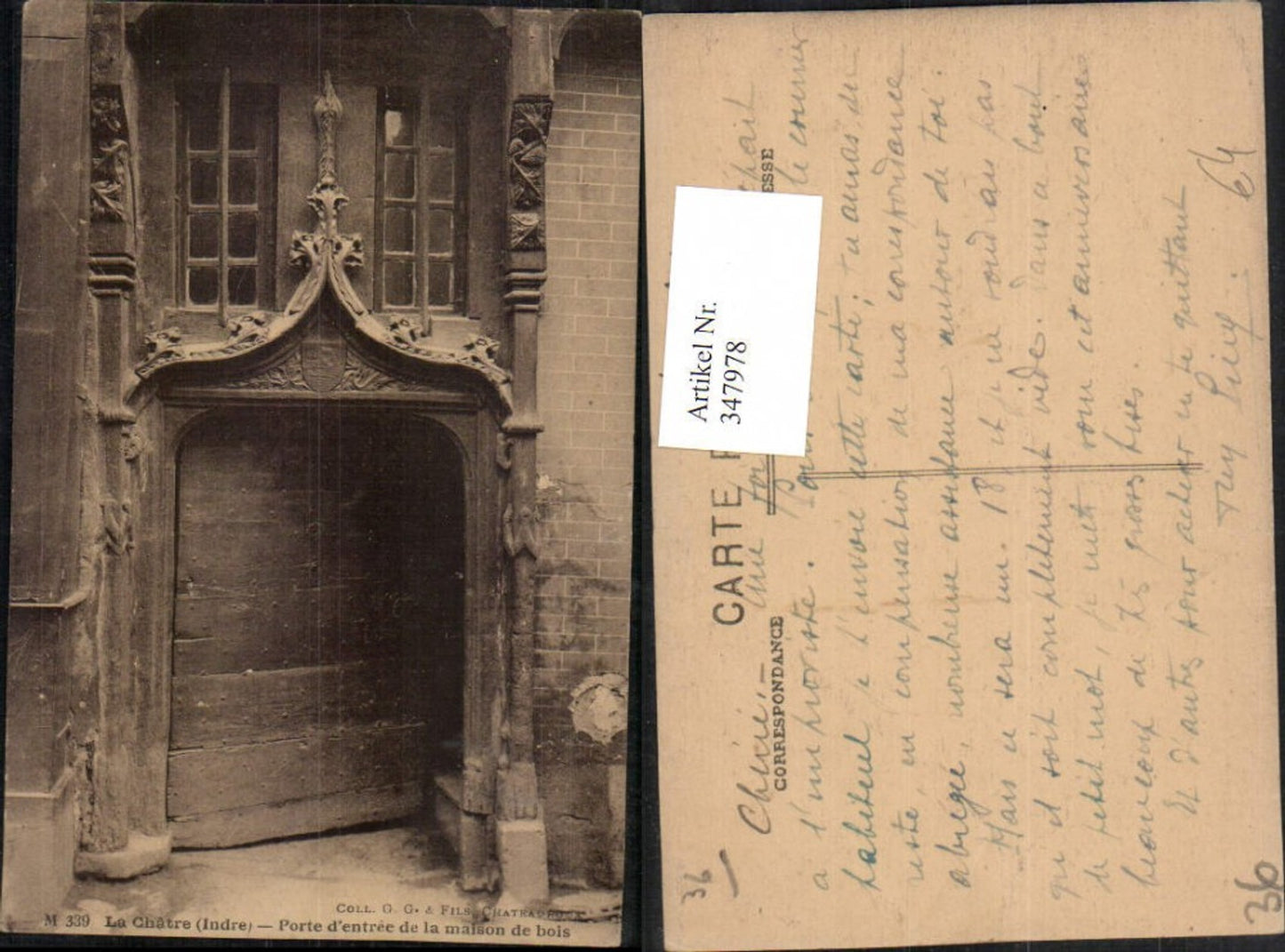 347978,Centre Indre La Chatre Porte d'entree de la maison de bois Tür