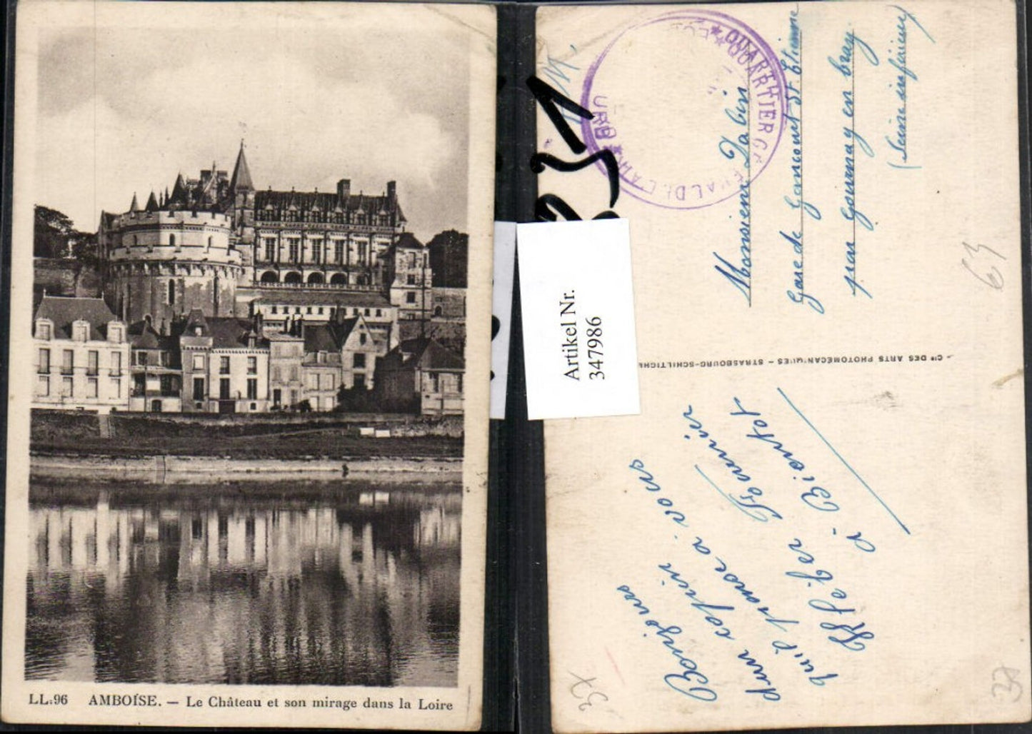 347986,Centre Indre-et-Loire Amboise Le Chateau et son mirage dans la Loire Schloss