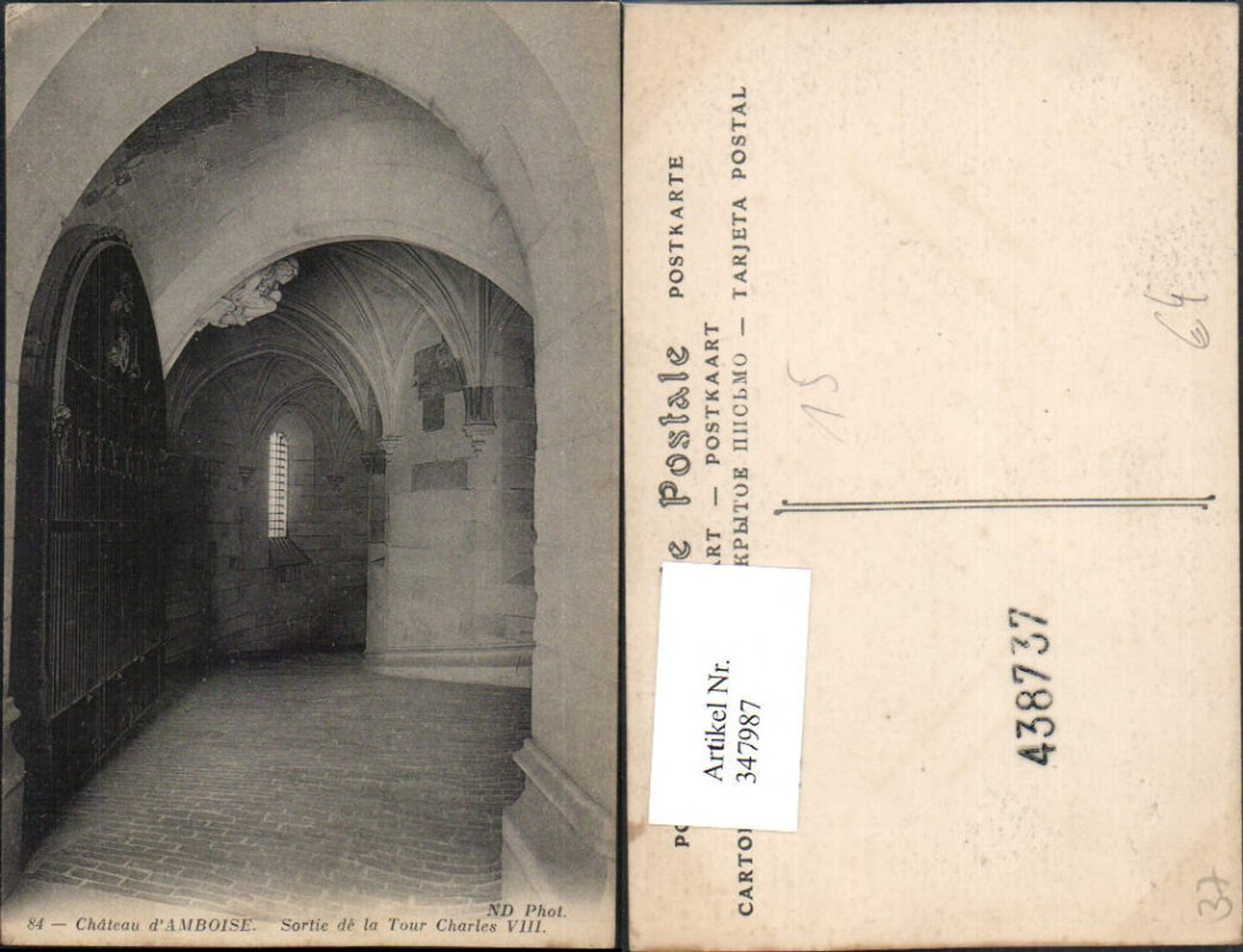 347987,Centre Indre-et-Loire Chateau d'Amboise Sortie de la tour Charles Schlossturm