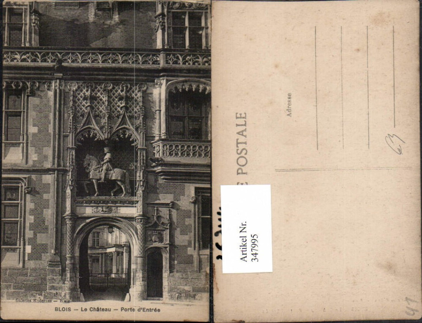347995,Centre Loire-et-Cher Blois Le Chateau Porte d'Entree Schlosseingang