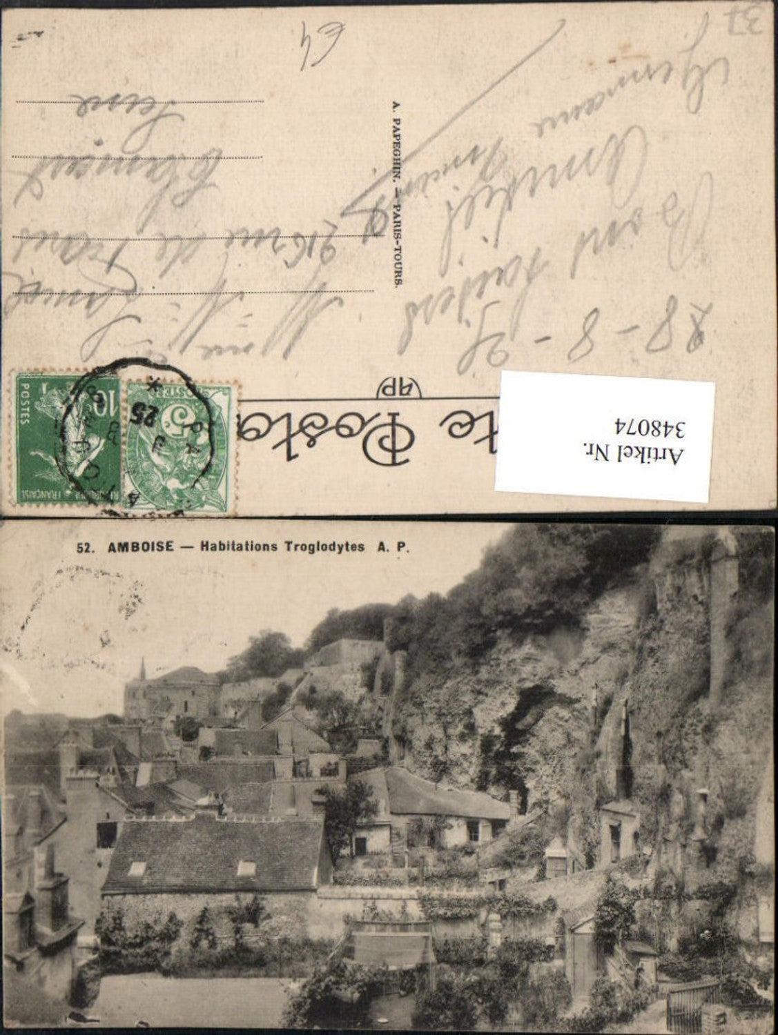 348074,Centre Indre-et-Loire Amboise Habitations Troglodytes Teilansicht