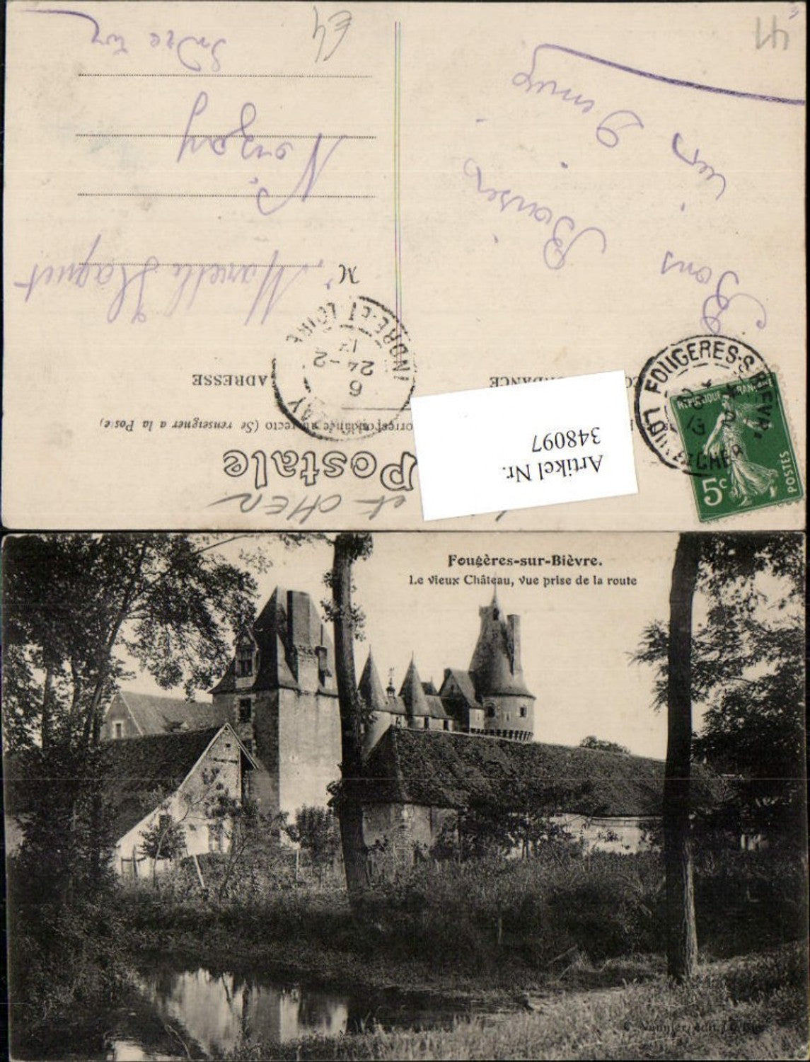 348097,Centre Loire-et-Cher Fougeres-sur-Bievre Le vieux Chateau Schloss