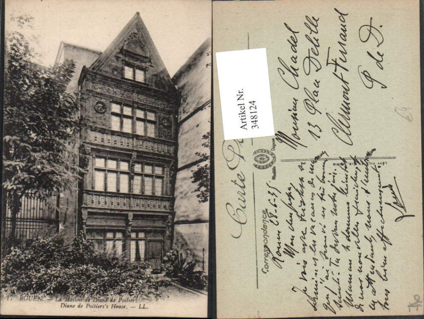 348124,Haute-Normandie Seine-Maritime Rouen La Maison de Diane de Poitiers Haus