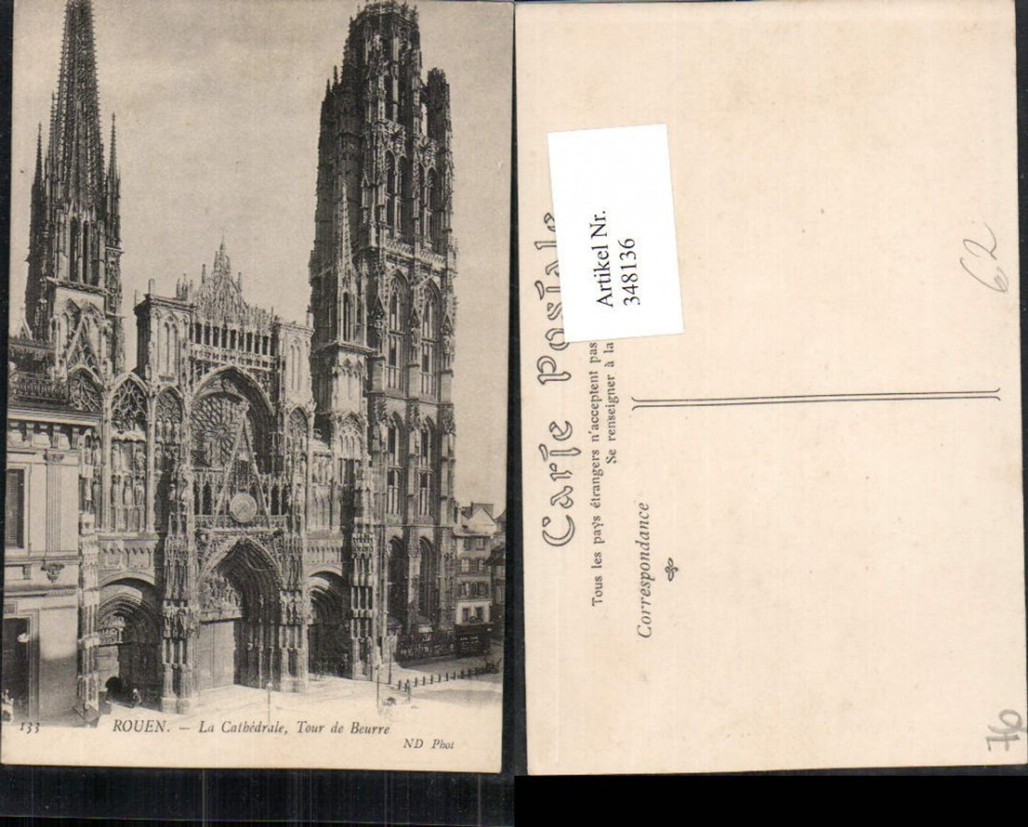348136,Haute-Normandie Seine-Maritime Rouen Cathedrale Tour de Beurre Kirche