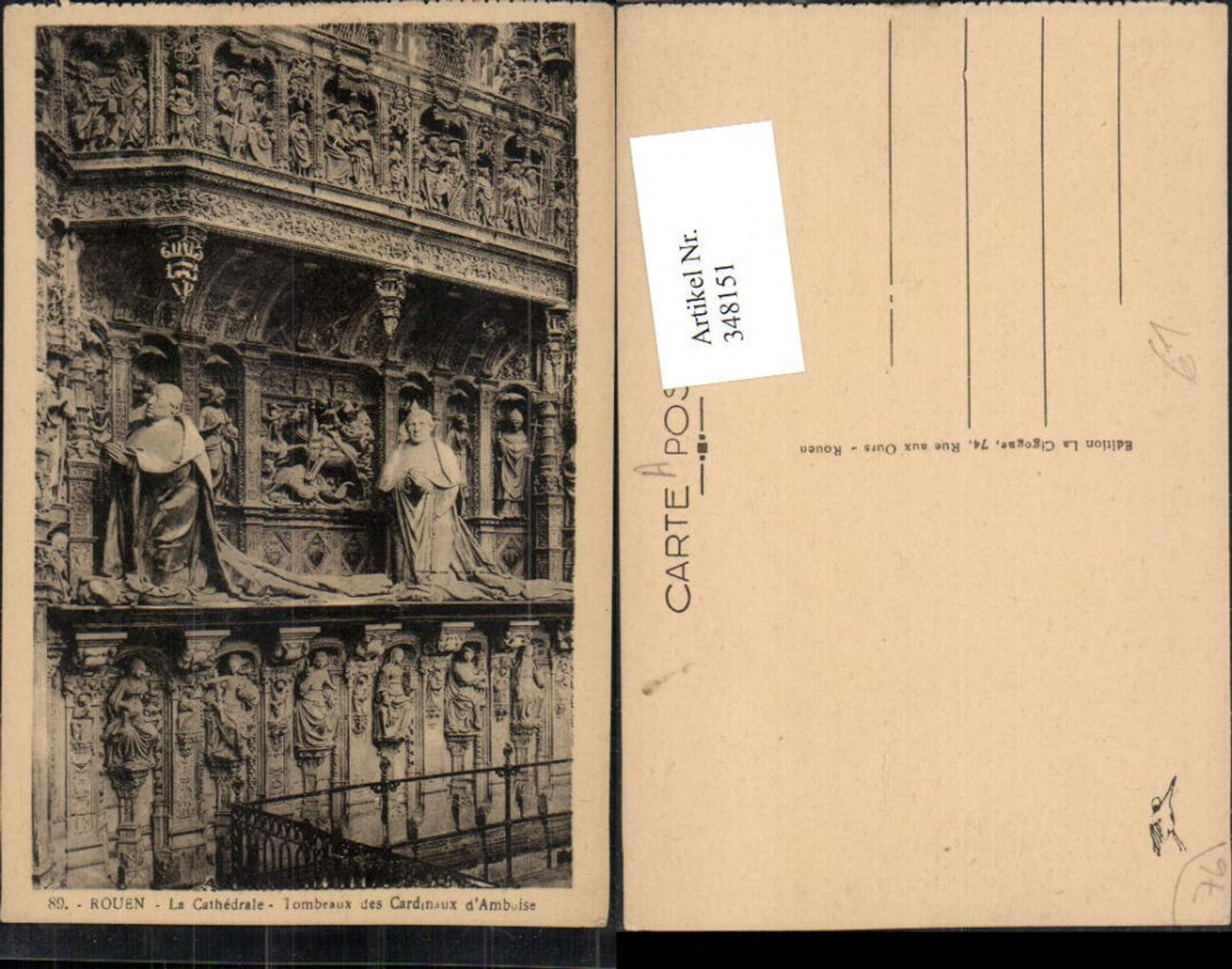 348151,Haute-Normandie Seine-Maritime Rouen Cathedrale Tombeaux Cardinaux Amboise Grabmal