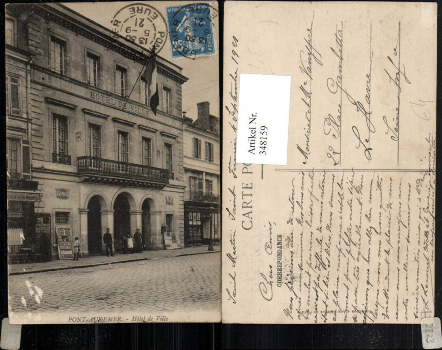 348159,Haute-Normandie Eure Pont-Audemer Hotel de Ville Rathaus