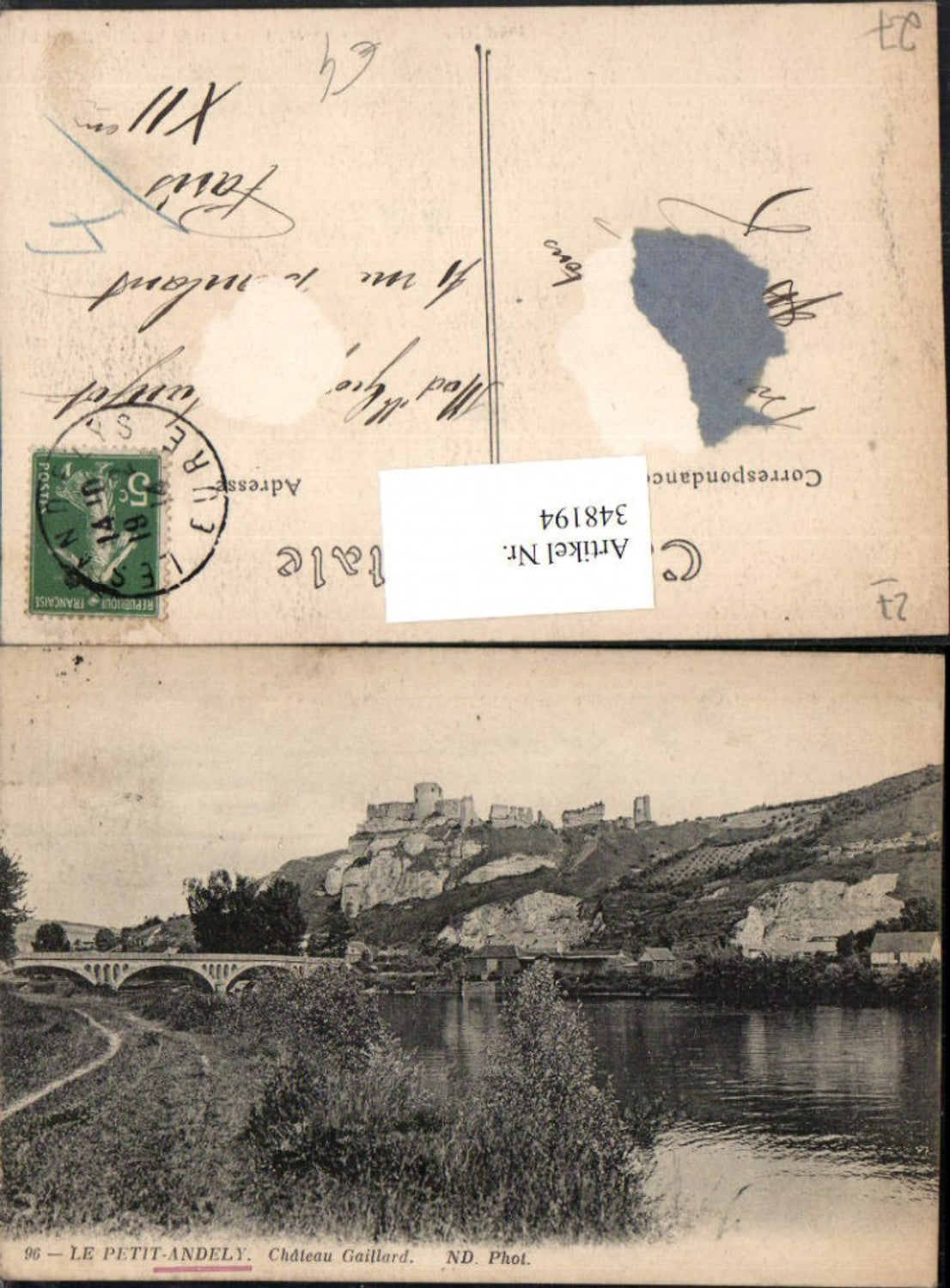 348194,Haute-Normandie Eure Le Petit-Andely Chateau Gaillard Schloss Brücke