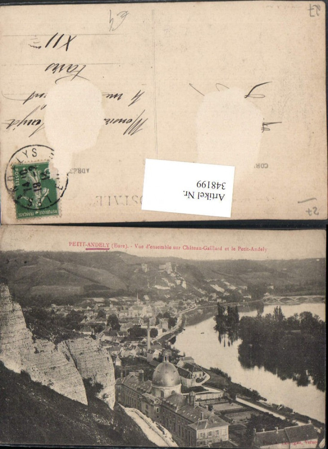 348199,Haute-Normandie Eure Petit-Andely Vue d'ensemble sur Chateau Gaillard Totale