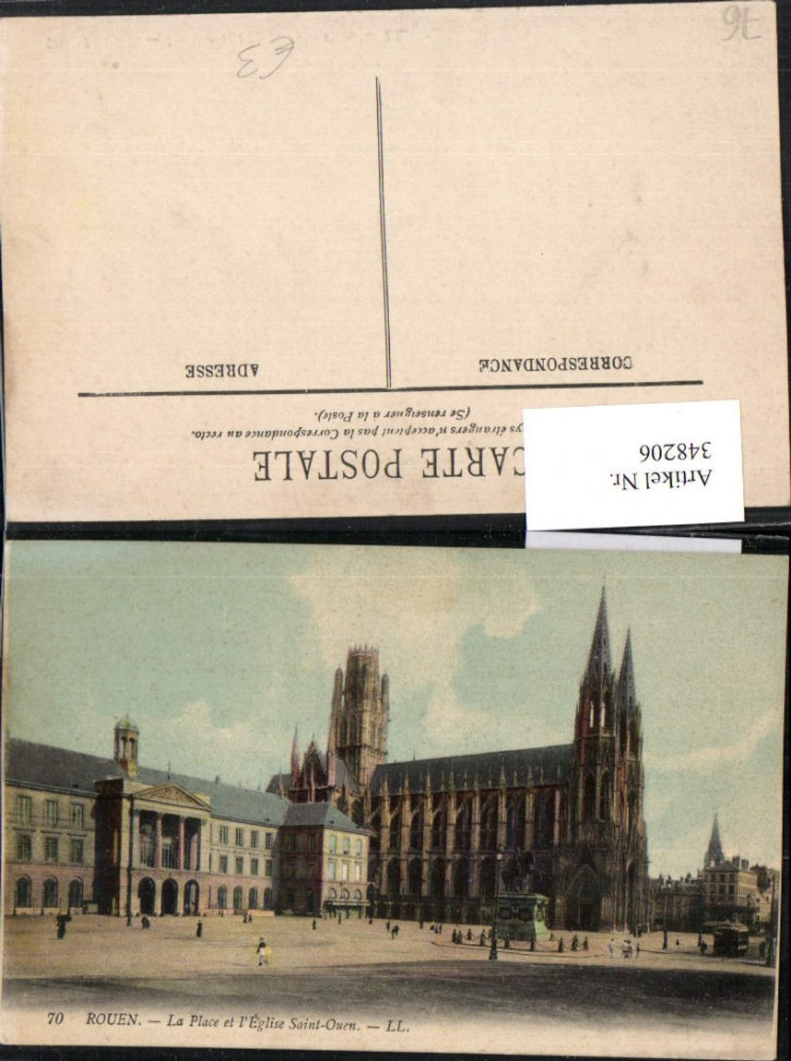 348206,Haute-Normandie Seine-Maritime Rouen La Place et l'Eglise Saint-Ouen Kirche