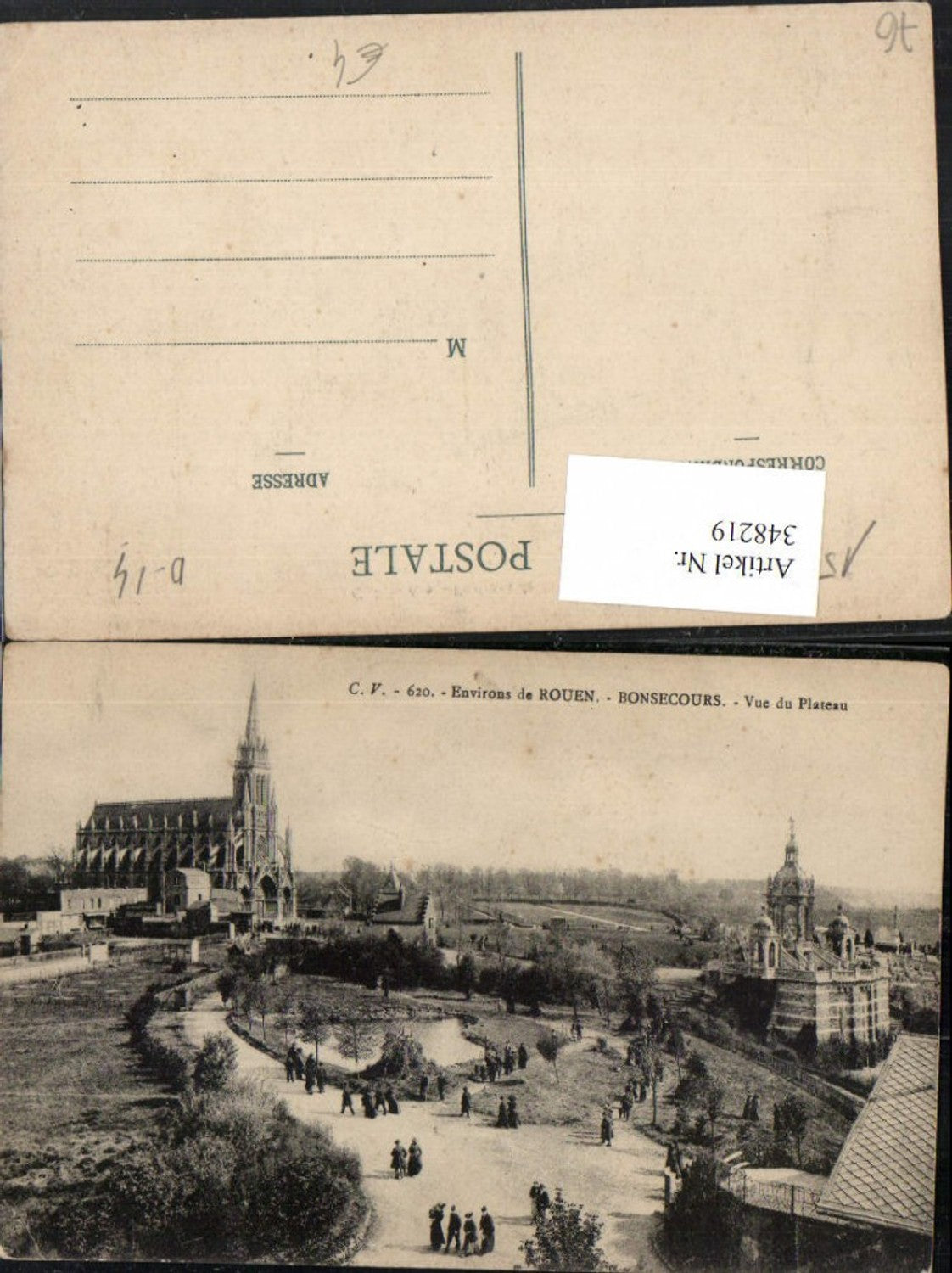 348219,Haute-Normandie Seine-Maritime Rouen Bonsecours Vue du Plateau Kirche